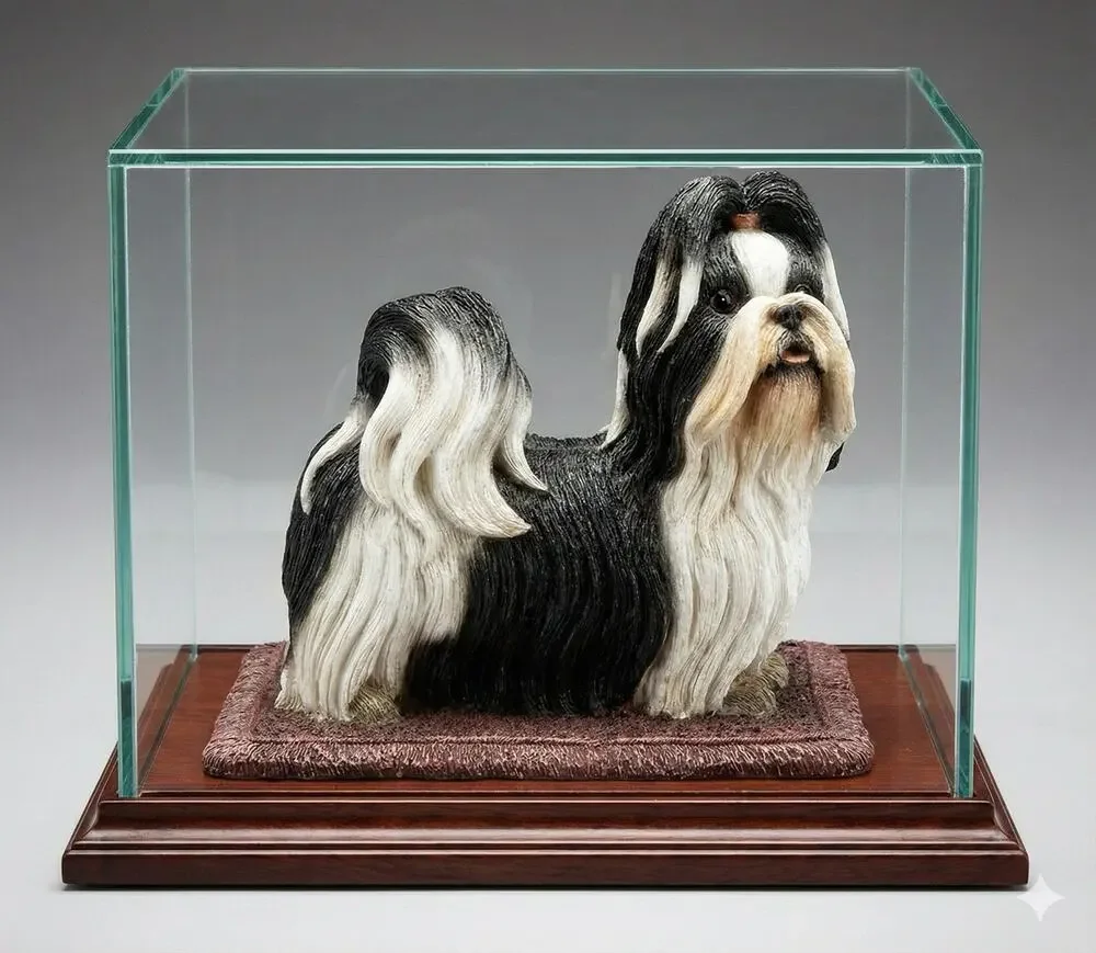 Sherratt & Simpson Shih Tzu Dog Figurine 89033 Black White Collectible Statue